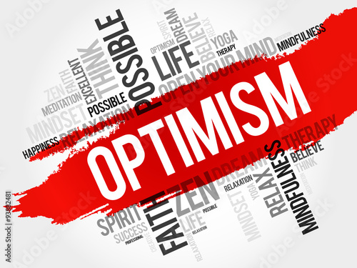 Optimism word cloud concept