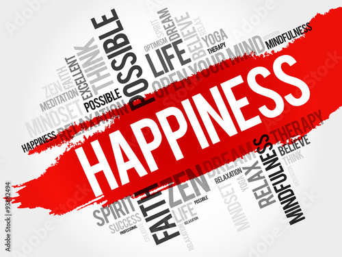 Happiness word cloud concept