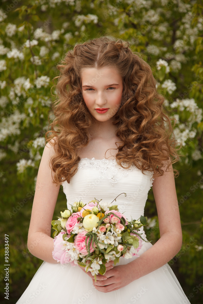 Young bride with flowers Young bride with flowers