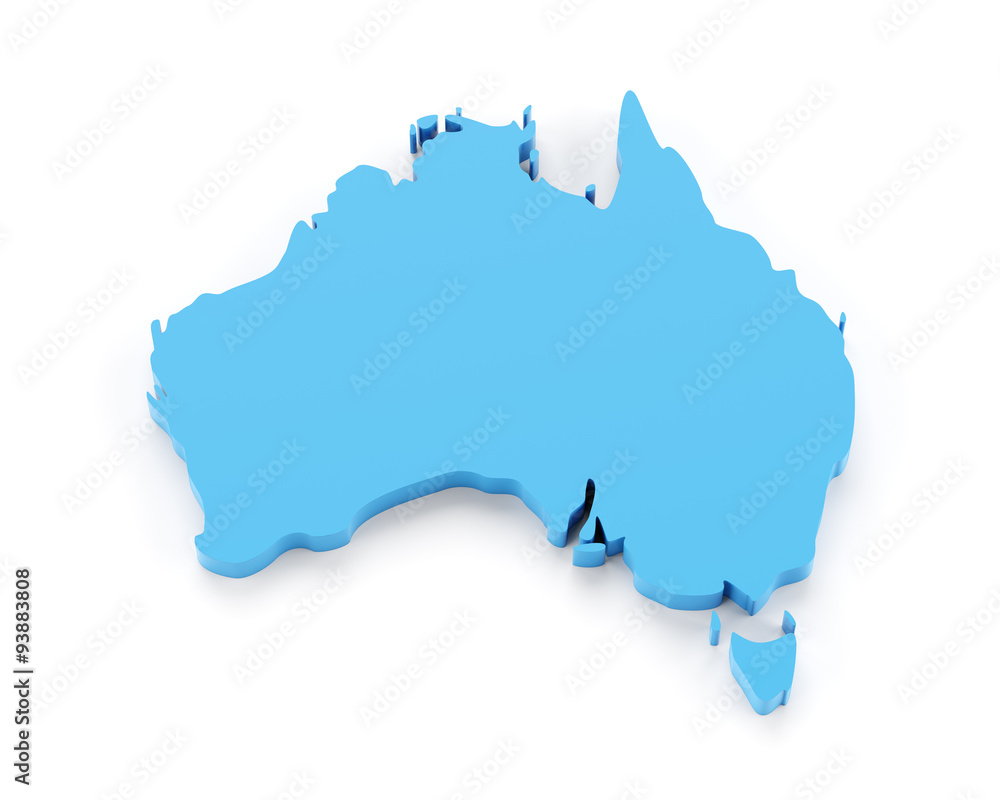 Extruded map of Australia