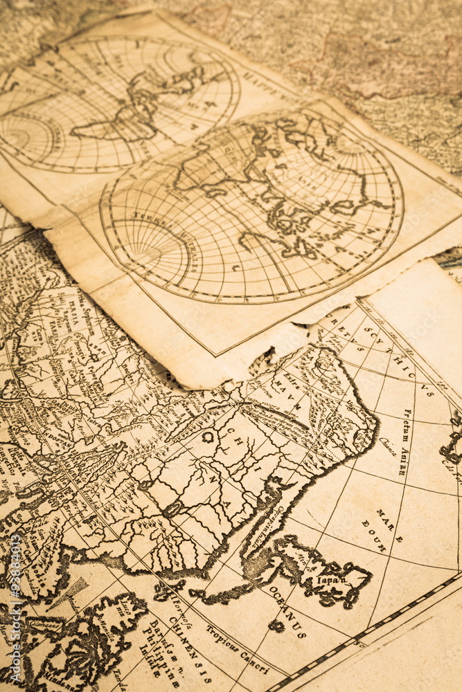 Obraz premium アンティークの世界地図