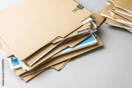 Stacked files.