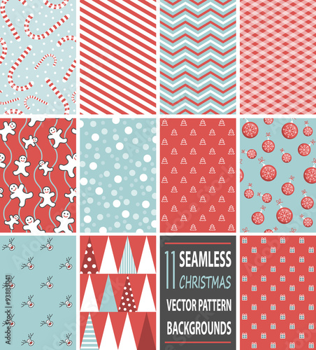 Christmas background seamless pattern wallpaper set