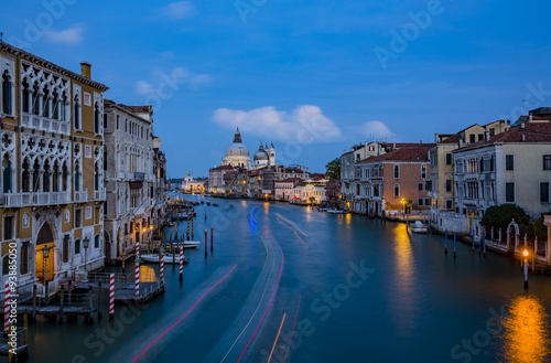 Grand Canal - twilight with San Giorgio Maggiore church in background. Venice, Italy. © Gorilla