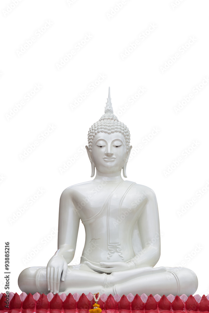 White buddha isolated against white background