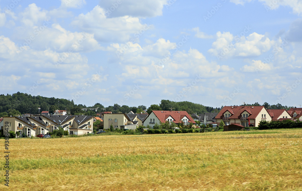 Obraz premium Beautiful summer landscape of suburb Prague.