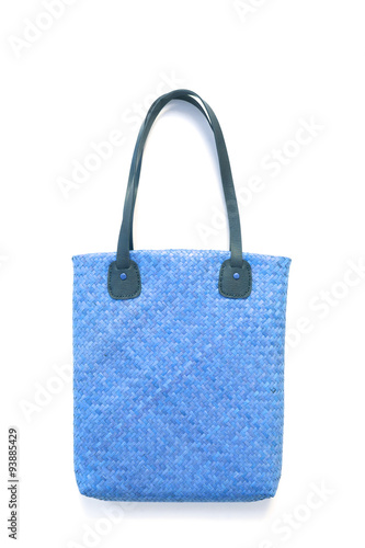 Straw bag on a white background