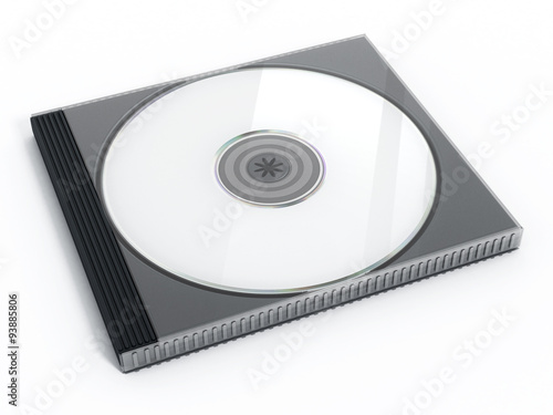 Photography CD or DVD case with blank media isolated on white background