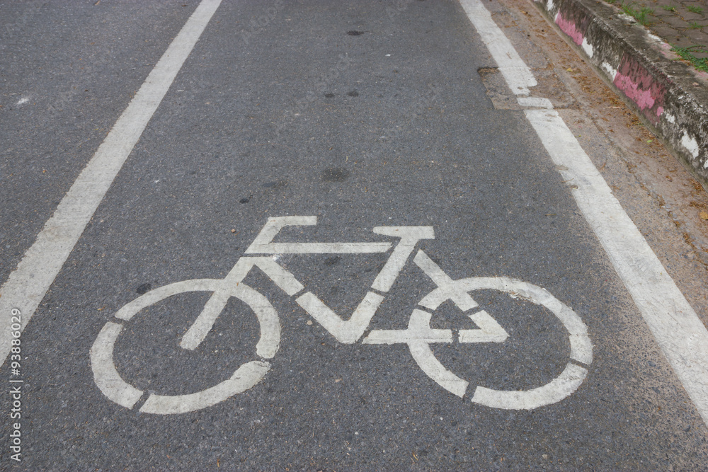 Bicycle sign on the road Bicycle sign on the road
