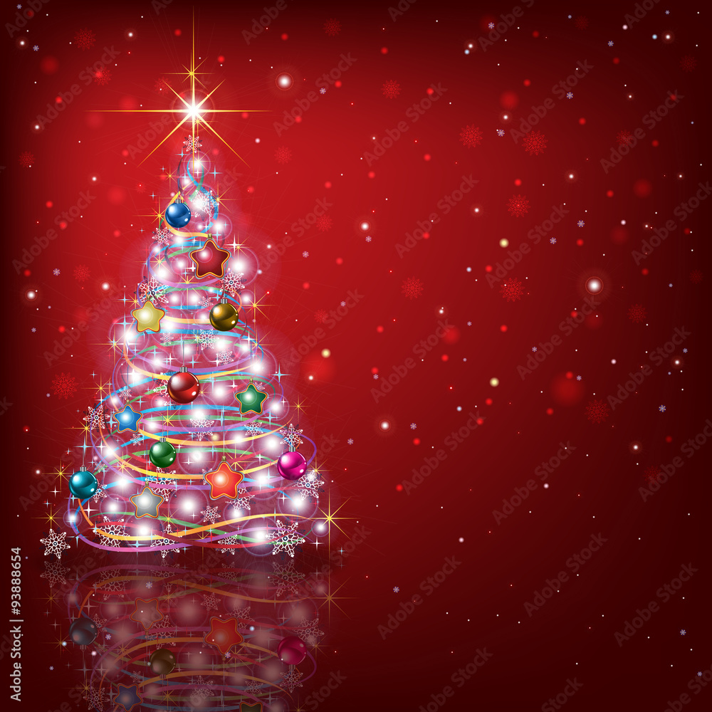 Abstract background with Christmas tree and decorations Abstract background with Christmas tree and decorations