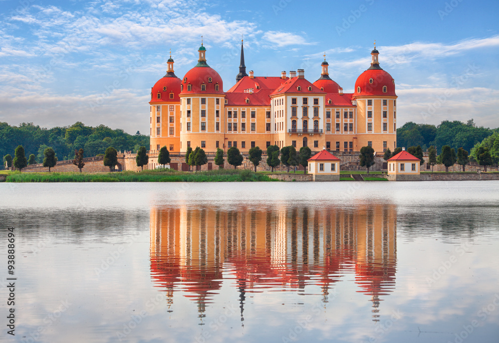 Moritzburg in Dresden with reflection