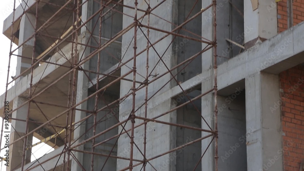building under construction, walls, monolith, masonry building under construction, walls, monolith, masonry
