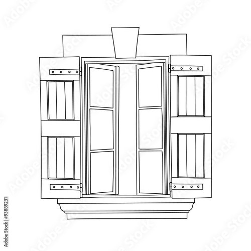 Vintage window on white background

