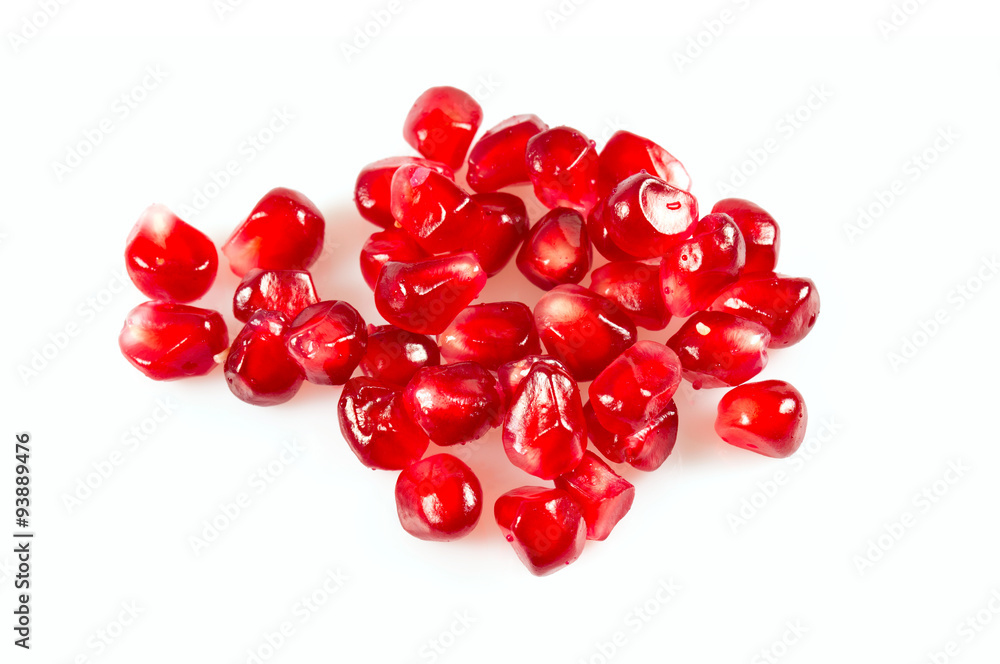 pomegranate seeds isolated on white pomegranate seeds isolated on white