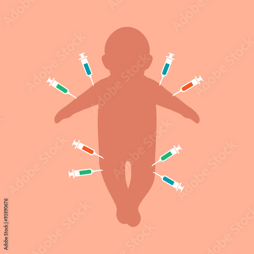 child vaccination, baby injection, anti vaccine background 