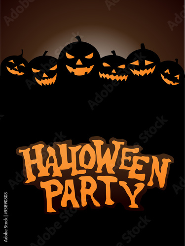 Halloween Party Background with Pumpkins