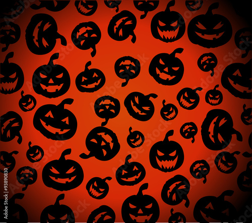Seamless Halloween pumpkins background