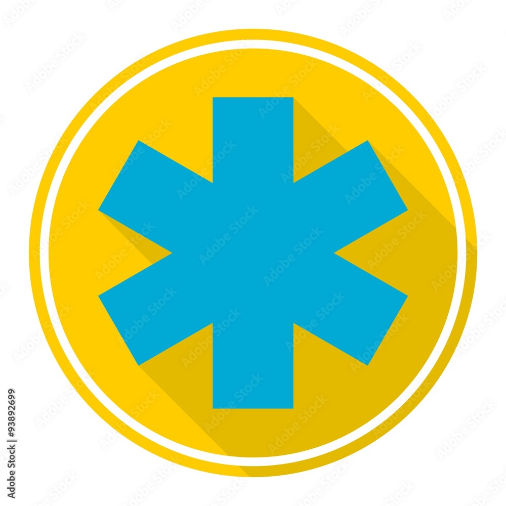 Emergency icon, Hospital sign, Medicine vector sign with long shadow Emergency icon, Hospital sign, Medicine vector sign with long shadow