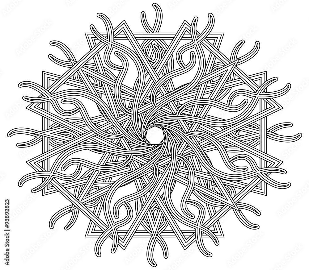 Complex mandala coloring page Stock Illustration | Adobe Stock