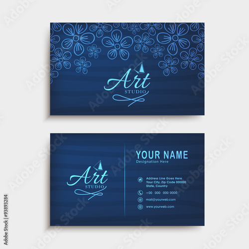 Horizontal business card or visiting card set.