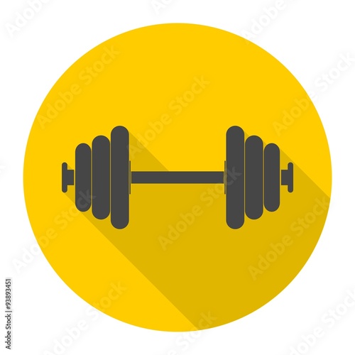 Dumbbell icon with long shadow