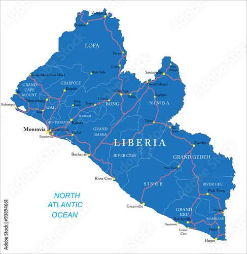 Liberia map photo