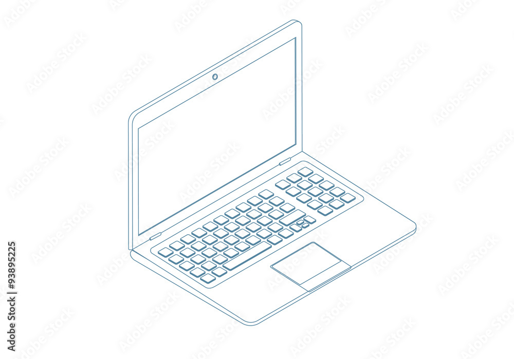 isometric line vector laptop icon isometric line vector laptop icon
