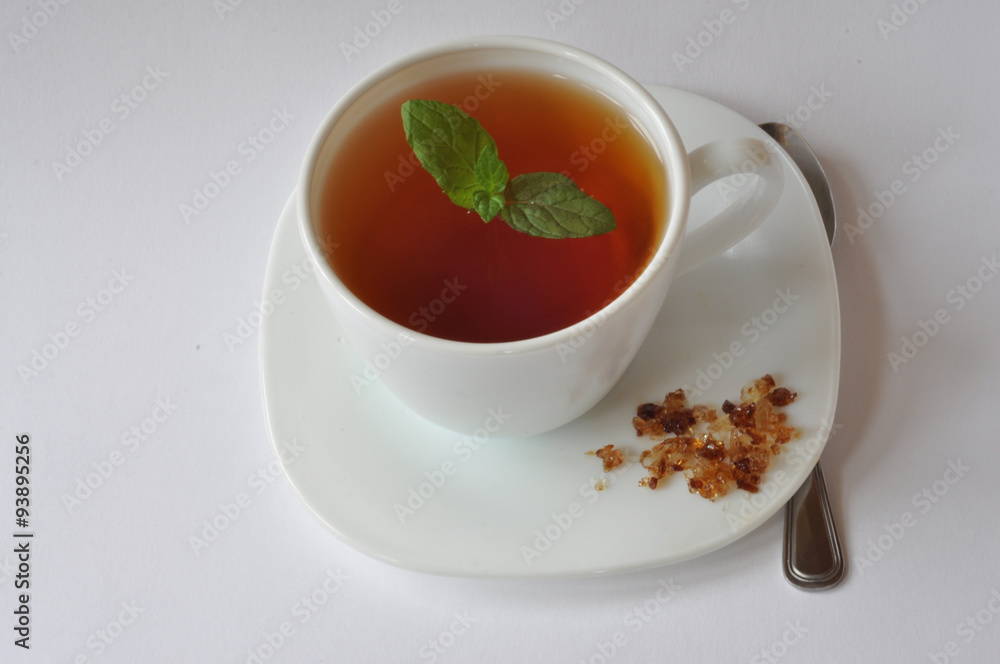 tea with mint and sugar tea with mint and sugar