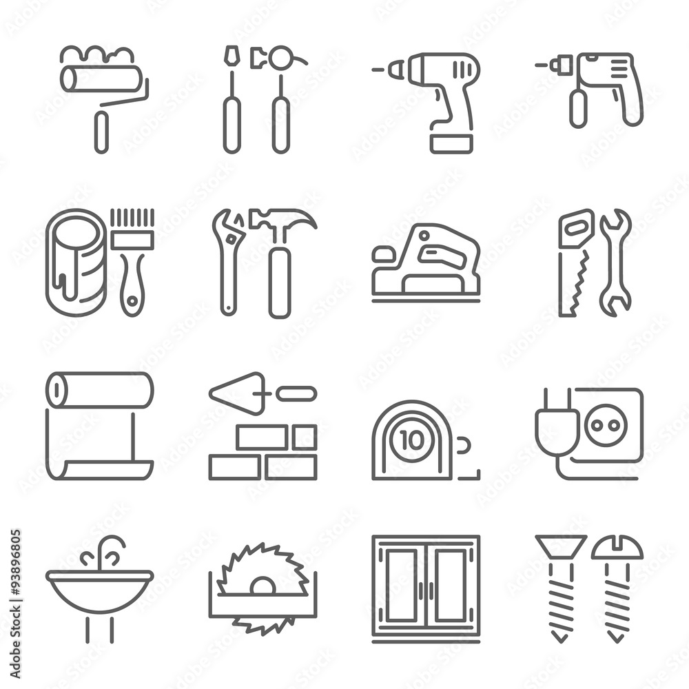 Fototapeta premium Outline web icons set