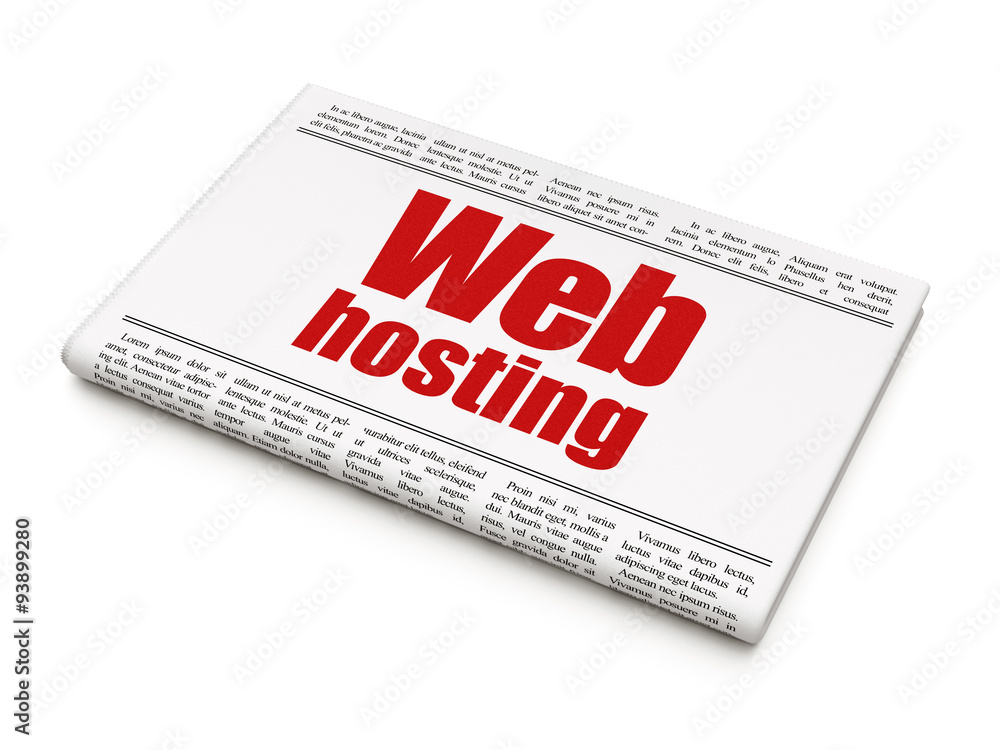 Web development concept: newspaper headline Web Hosting Web development concept: newspaper headline Web Hosting