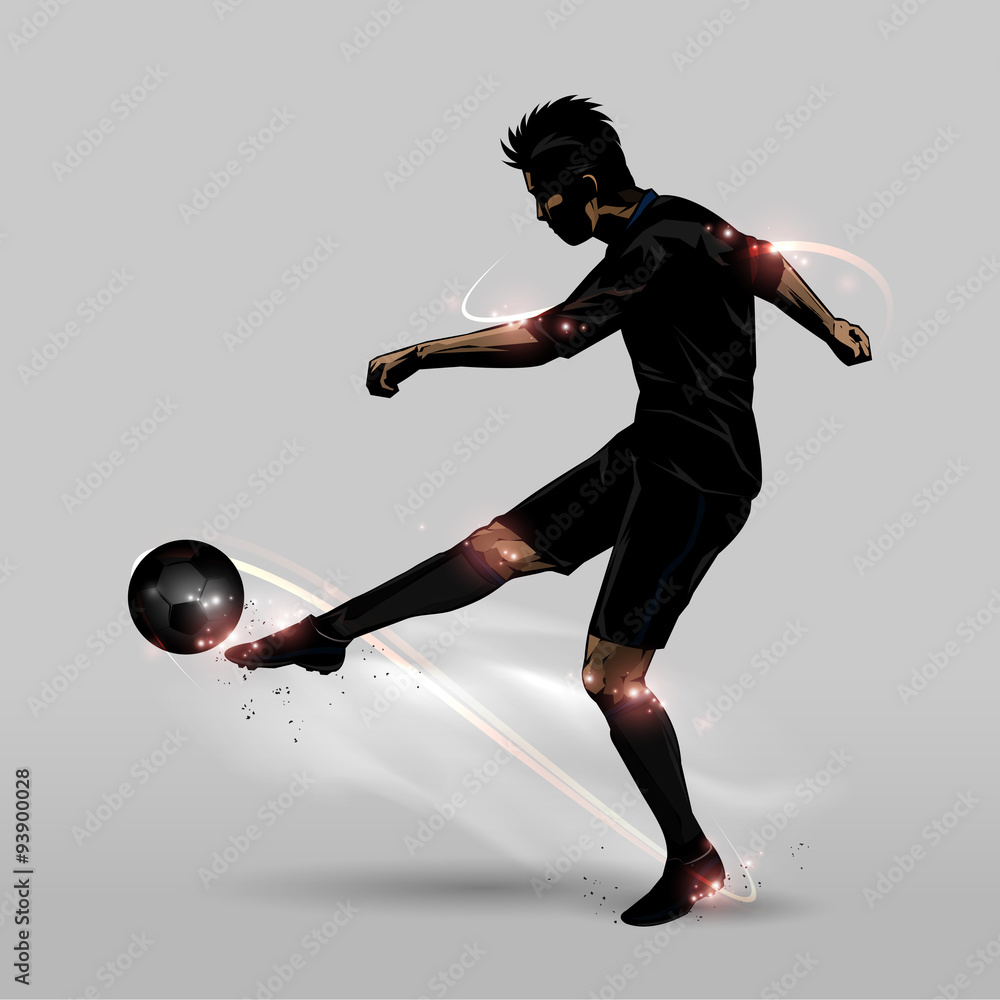 Photography soccer player half volley