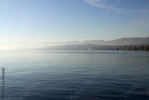 Foggy lake of Zurich