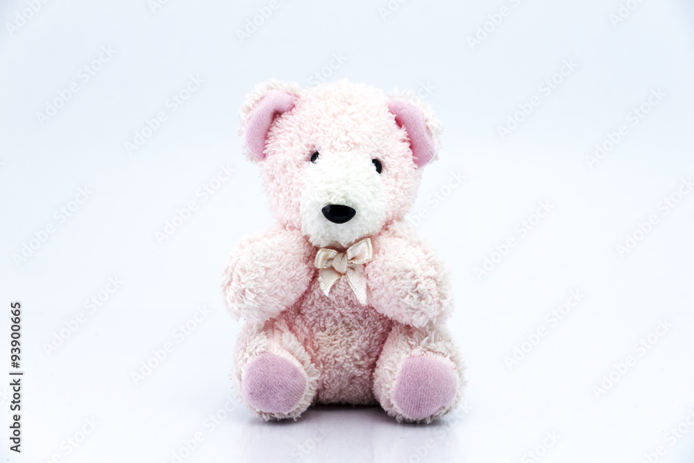 Obraz premium Pink teddy bear isolated on white background