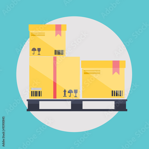 Warehouse icons logistic blank and transportation, storage vecto