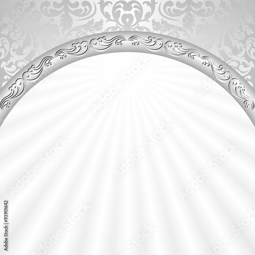 white background with silver ornaments