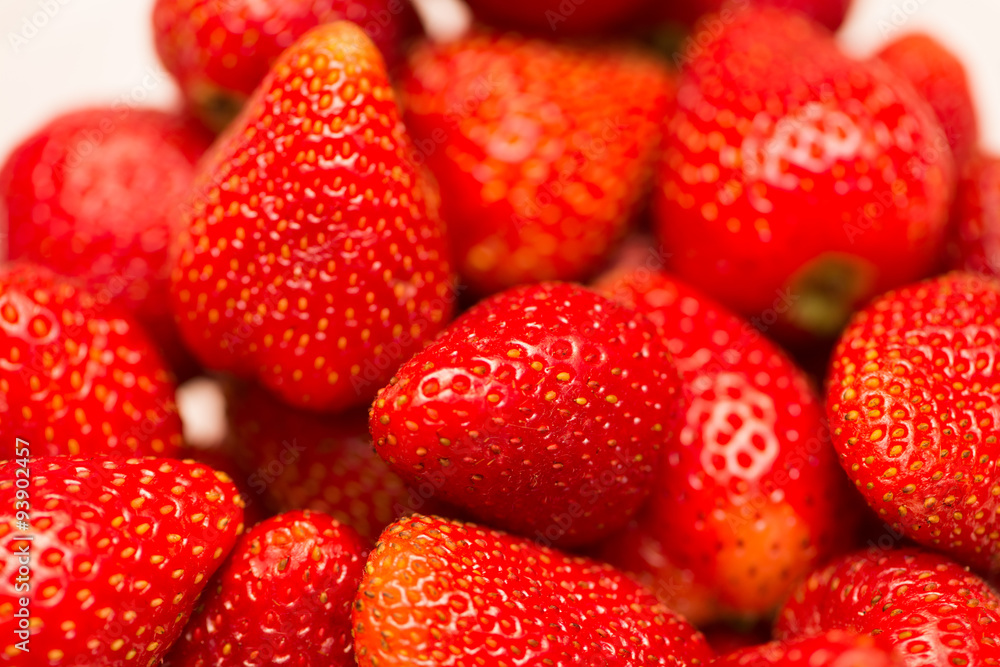 Strawberries arranged on the display Strawberries arranged on the display