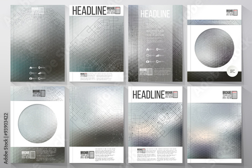 Technical construction with connected lines and dots.  Brochures