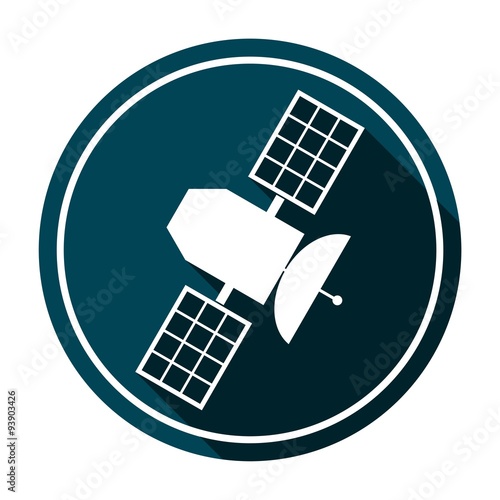 Satellite icon with long shadow