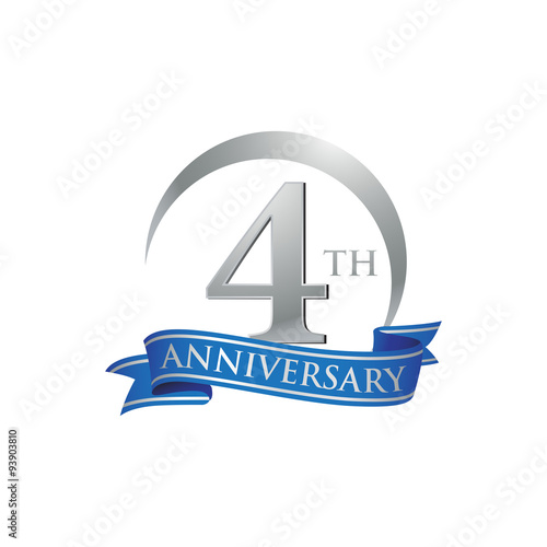 4th anniversary ring logo blue ribbon