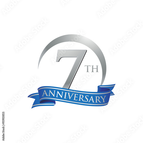 7th anniversary ring logo blue ribbon