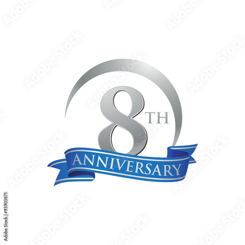 8th anniversary ring logo blue ribbon