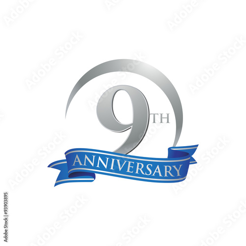 9th anniversary ring logo blue ribbon