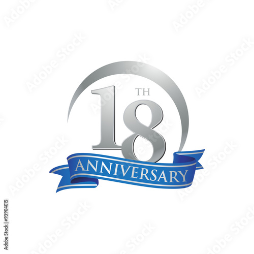 18th anniversary ring logo blue ribbon