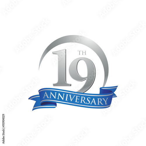 19th anniversary ring logo blue ribbon