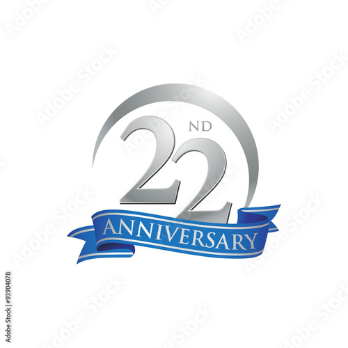 22nd anniversary ring logo blue ribbon