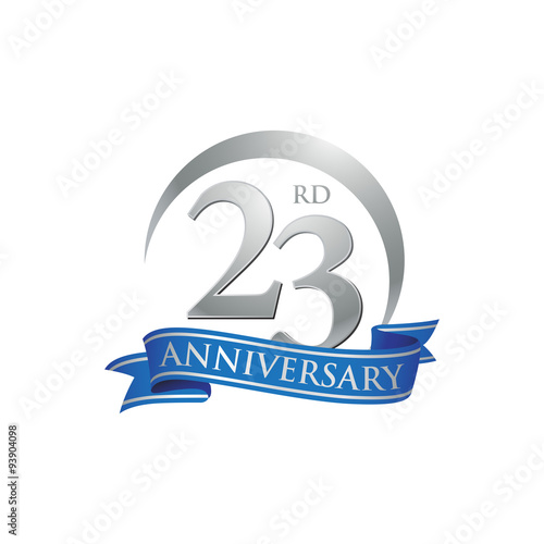 23rd anniversary ring logo blue ribbon photo