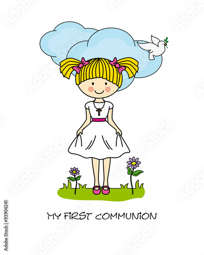 Girl First Communion card
