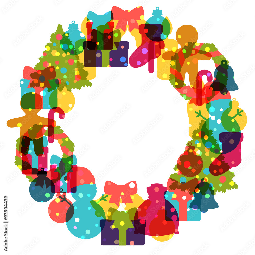 Obraz premium Merry Christmas and Happy New Year invitation card