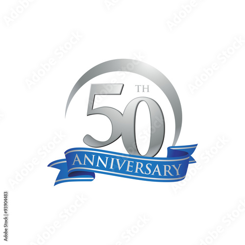 50th anniversary ring logo blue ribbon