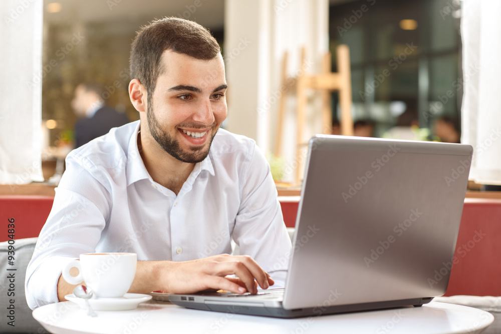 Handsome businessman on coffee break Handsome businessman on coffee break